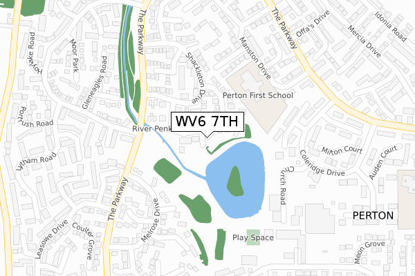 WV6 7TH map - large scale - OS Open Zoomstack (Ordnance Survey)