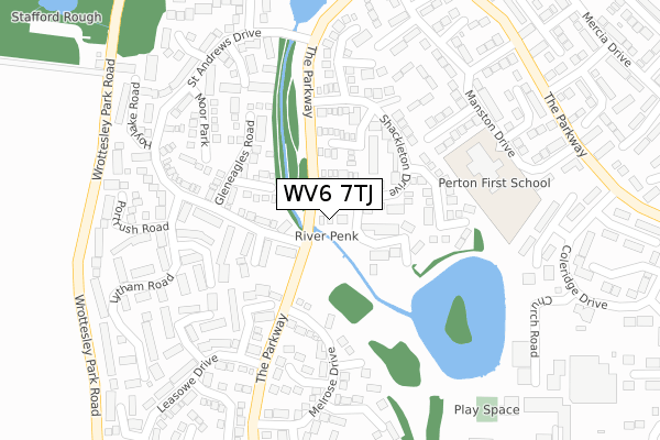 WV6 7TJ map - large scale - OS Open Zoomstack (Ordnance Survey)