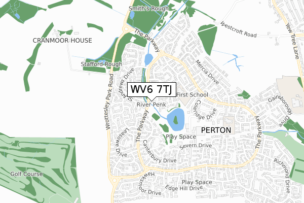 WV6 7TJ map - small scale - OS Open Zoomstack (Ordnance Survey)