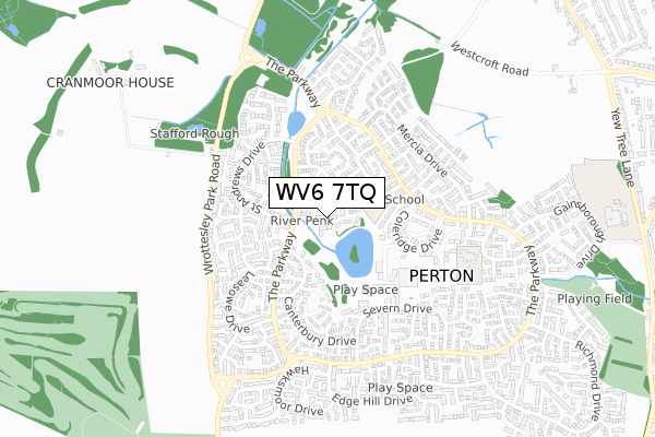 WV6 7TQ map - small scale - OS Open Zoomstack (Ordnance Survey)