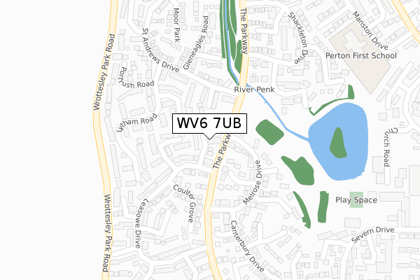 WV6 7UB map - large scale - OS Open Zoomstack (Ordnance Survey)