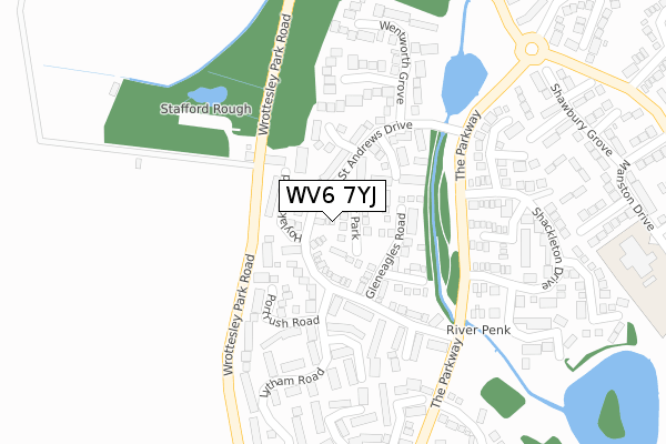 WV6 7YJ map - large scale - OS Open Zoomstack (Ordnance Survey)