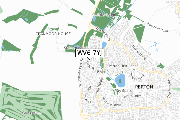 WV6 7YJ map - small scale - OS Open Zoomstack (Ordnance Survey)