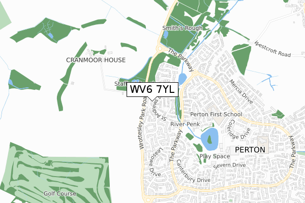 WV6 7YL map - small scale - OS Open Zoomstack (Ordnance Survey)