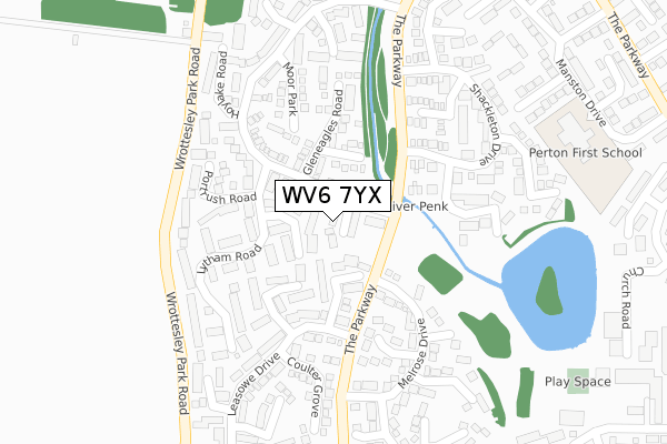 WV6 7YX map - large scale - OS Open Zoomstack (Ordnance Survey)