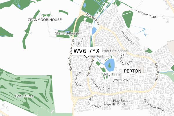 WV6 7YX map - small scale - OS Open Zoomstack (Ordnance Survey)