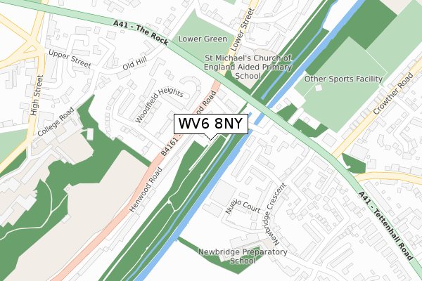 WV6 8NY map - large scale - OS Open Zoomstack (Ordnance Survey)