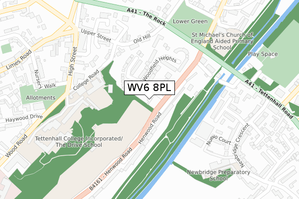 WV6 8PL map - large scale - OS Open Zoomstack (Ordnance Survey)