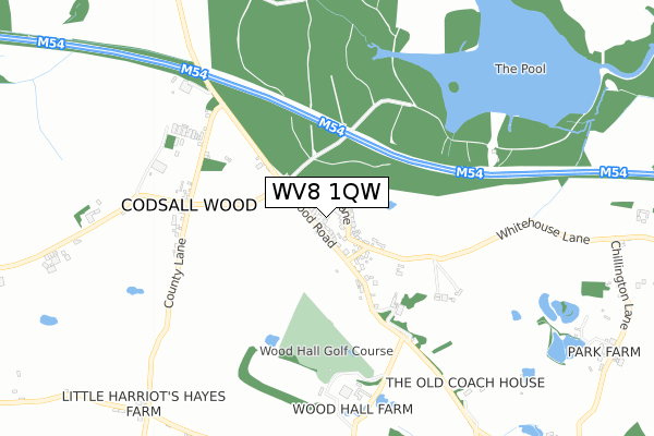 WV8 1QW map - small scale - OS Open Zoomstack (Ordnance Survey)