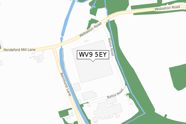 WV9 5EY map - large scale - OS Open Zoomstack (Ordnance Survey)