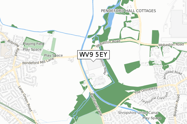 WV9 5EY map - small scale - OS Open Zoomstack (Ordnance Survey)