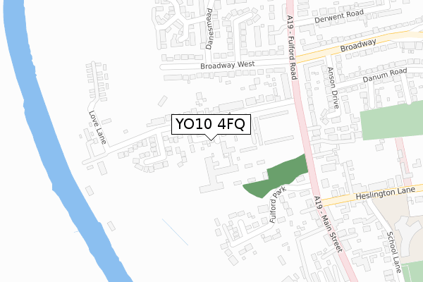 YO10 4FQ map - large scale - OS Open Zoomstack (Ordnance Survey)