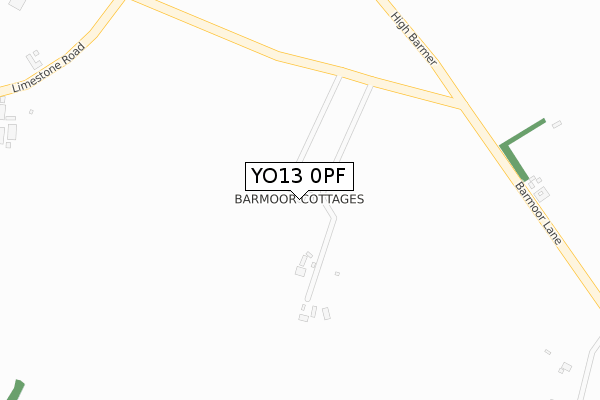 YO13 0PF map - large scale - OS Open Zoomstack (Ordnance Survey)