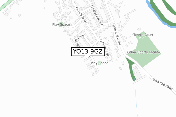 YO13 9GZ map - large scale - OS Open Zoomstack (Ordnance Survey)