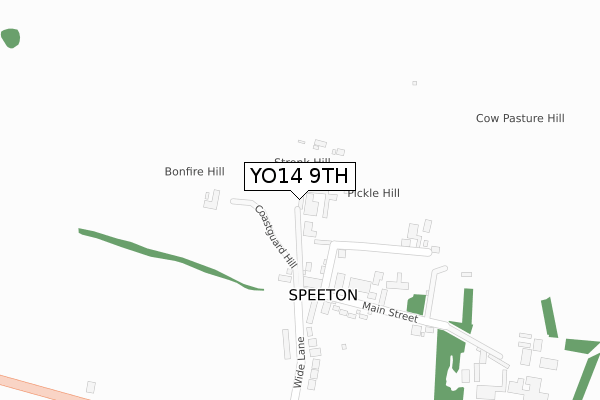 YO14 9TH map - large scale - OS Open Zoomstack (Ordnance Survey)