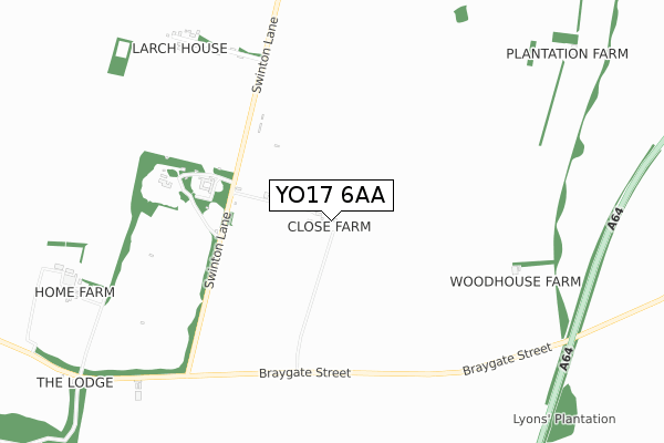 YO17 6AA map - small scale - OS Open Zoomstack (Ordnance Survey)