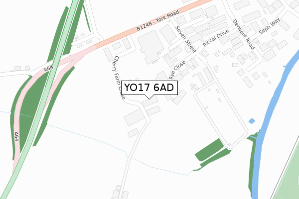 YO17 6AD map - large scale - OS Open Zoomstack (Ordnance Survey)