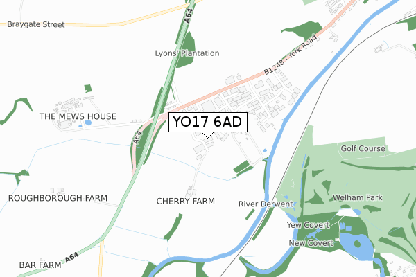 YO17 6AD map - small scale - OS Open Zoomstack (Ordnance Survey)