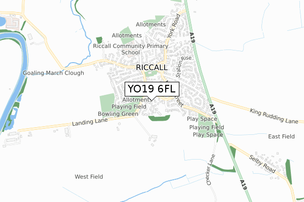 YO19 6FL map - small scale - OS Open Zoomstack (Ordnance Survey)