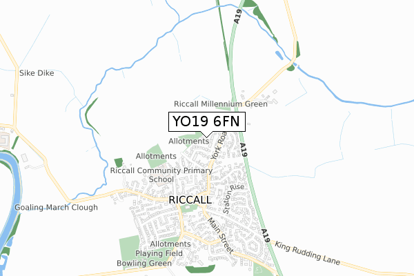 YO19 6FN map - small scale - OS Open Zoomstack (Ordnance Survey)