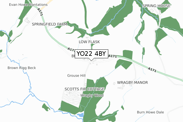 YO22 4BY map - small scale - OS Open Zoomstack (Ordnance Survey)