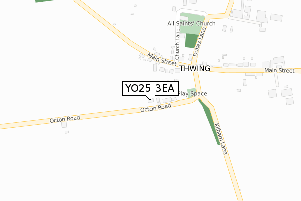 YO25 3EA map - large scale - OS Open Zoomstack (Ordnance Survey)