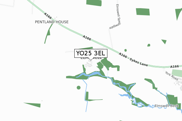 YO25 3EL map - small scale - OS Open Zoomstack (Ordnance Survey)