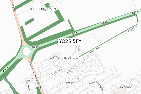 YO25 5FY map - large scale - OS Open Zoomstack (Ordnance Survey)