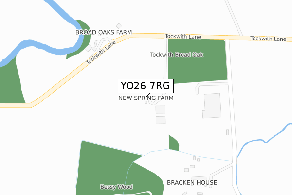 YO26 7RG map - large scale - OS Open Zoomstack (Ordnance Survey)