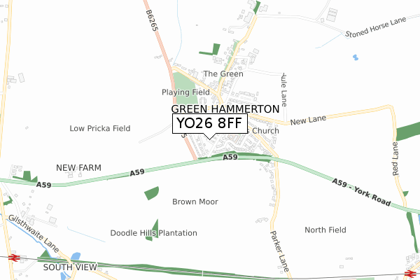 YO26 8FF map - small scale - OS Open Zoomstack (Ordnance Survey)