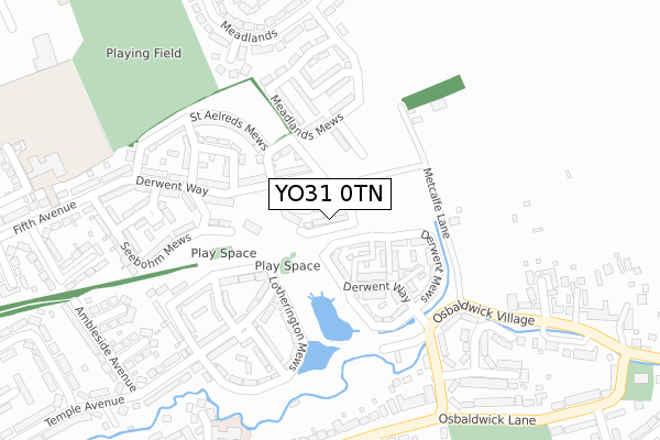 YO31 0TN map - large scale - OS Open Zoomstack (Ordnance Survey)