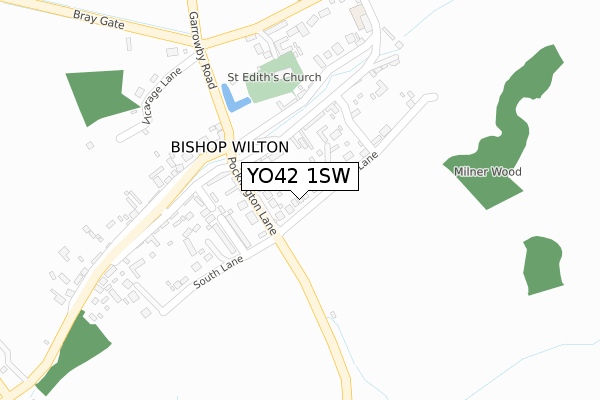 YO42 1SW map - large scale - OS Open Zoomstack (Ordnance Survey)