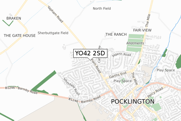 YO42 2SD map - small scale - OS Open Zoomstack (Ordnance Survey)