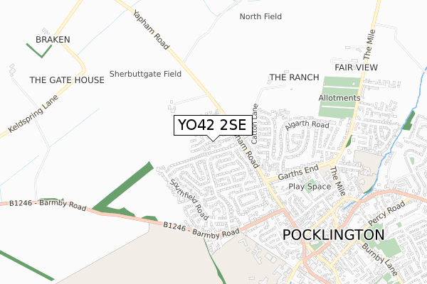 YO42 2SE map - small scale - OS Open Zoomstack (Ordnance Survey)