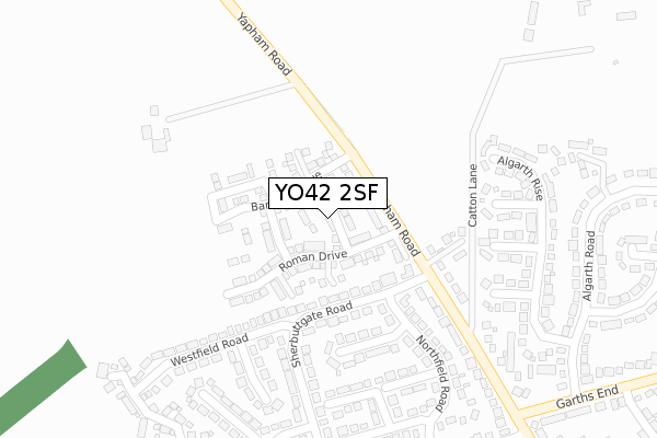 YO42 2SF map - large scale - OS Open Zoomstack (Ordnance Survey)