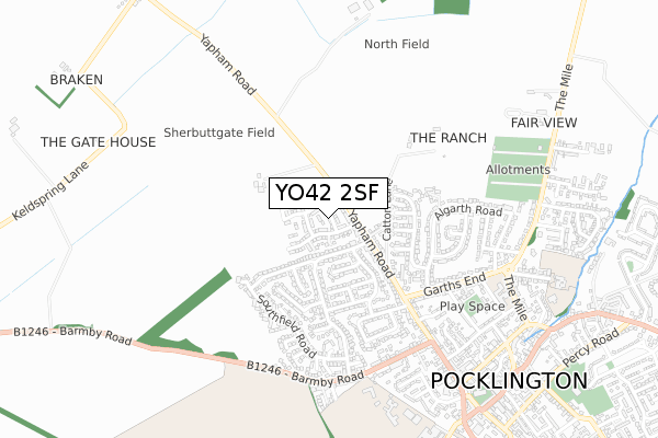 YO42 2SF map - small scale - OS Open Zoomstack (Ordnance Survey)