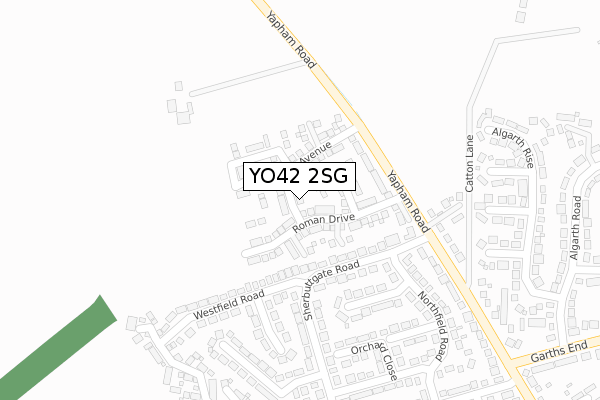 YO42 2SG map - large scale - OS Open Zoomstack (Ordnance Survey)