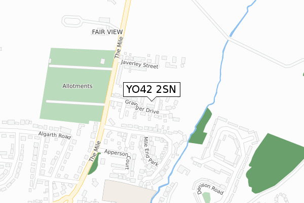 YO42 2SN map - large scale - OS Open Zoomstack (Ordnance Survey)