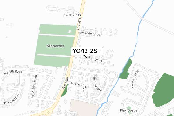 YO42 2ST map - large scale - OS Open Zoomstack (Ordnance Survey)