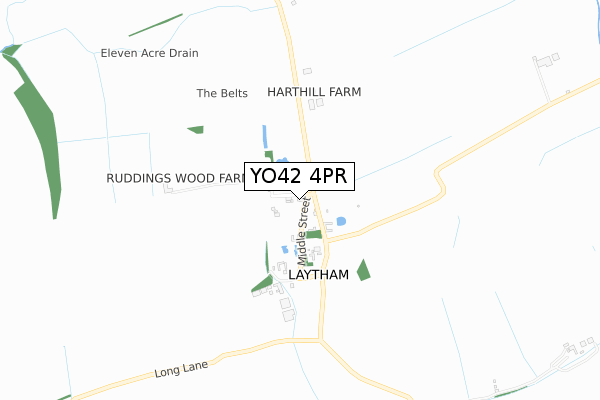 YO42 4PR map - small scale - OS Open Zoomstack (Ordnance Survey)