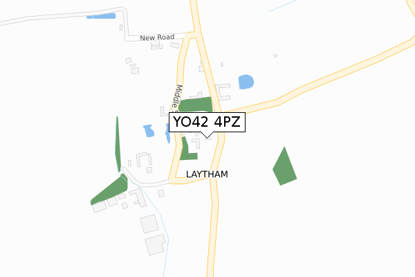 YO42 4PZ map - large scale - OS Open Zoomstack (Ordnance Survey)