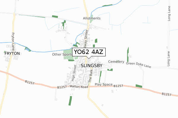 YO62 4AZ map - small scale - OS Open Zoomstack (Ordnance Survey)