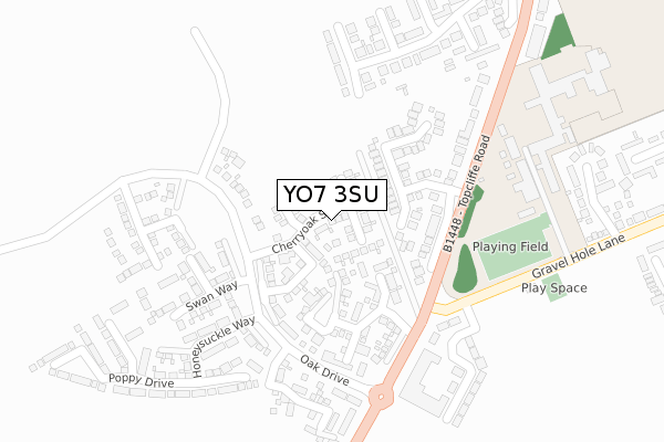 YO7 3SU map - large scale - OS Open Zoomstack (Ordnance Survey)