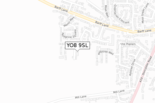 YO8 9SL map - large scale - OS Open Zoomstack (Ordnance Survey)