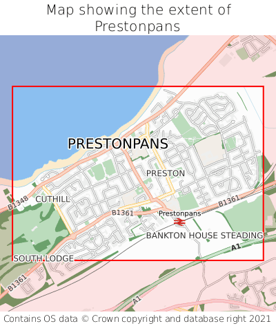 Map showing extent of Prestonpans as bounding box
