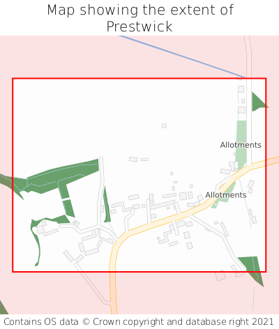 Map showing extent of Prestwick as bounding box