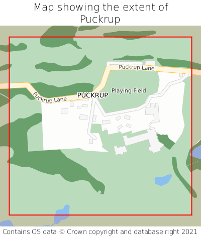 Map showing extent of Puckrup as bounding box