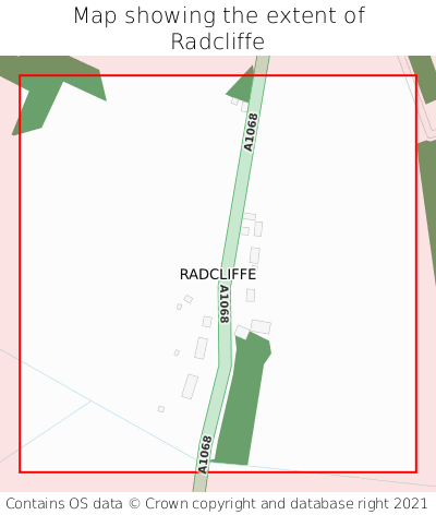 Map showing extent of Radcliffe as bounding box