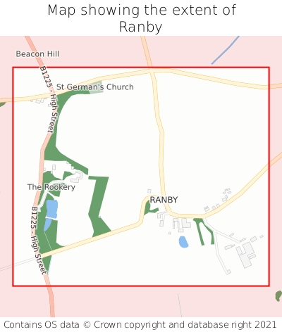 Map showing extent of Ranby as bounding box