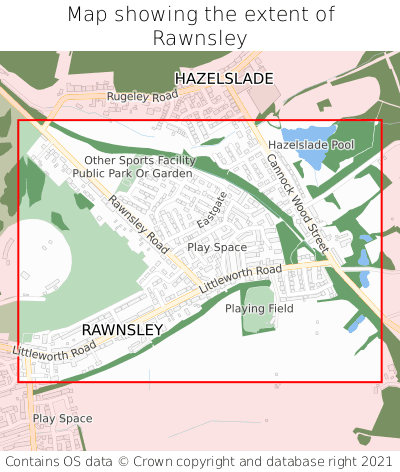 Map showing extent of Rawnsley as bounding box